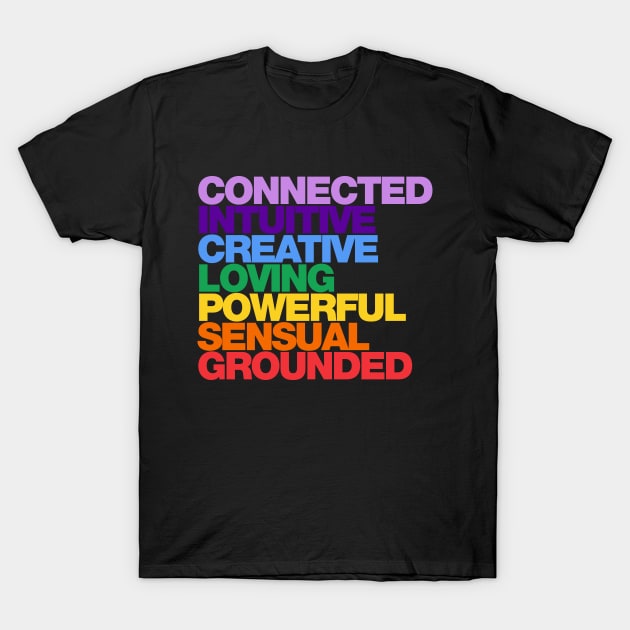 Chakra Traits & Colors Motivational Design T-Shirt by freespiritees